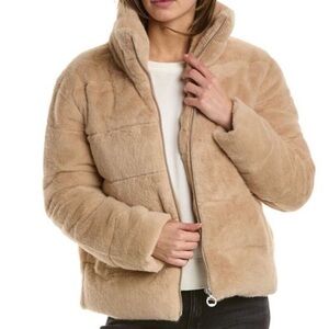 Noize outwear faux fur puffer jacket NWT szXS STYLE MARINA oatmeal NWT